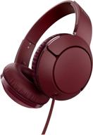 🎧 tcl mtro200 super lightweight on-ear wired headphones with 32mm drivers for enhanced bass and built-in mic – burgundy crush logo