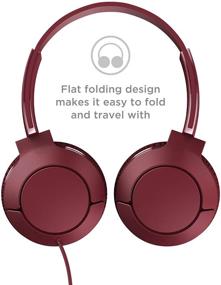 img 2 attached to 🎧 TCL Mtro200 Super Lightweight On-Ear Wired Headphones with 32mm Drivers for Enhanced Bass and Built-in Mic – Burgundy Crush