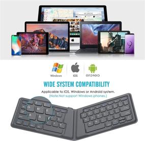 img 1 attached to 🔤 MoKo Wireless Bluetooth Keyboard: Ultra-Thin Foldable Rechargeable Keyboard for iPhone, iPad, Fire HD 10 - Gray