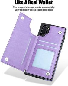 img 2 attached to Stylish MMHUO Samsung Galaxy Note 10+ Plus Case: Flower Magnetic Wallet Card Holder for Women - Purple