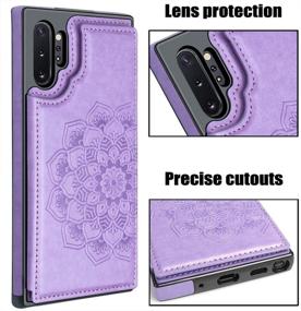 img 1 attached to Stylish MMHUO Samsung Galaxy Note 10+ Plus Case: Flower Magnetic Wallet Card Holder for Women - Purple