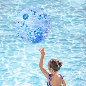 img 4 attached to Inflatable Glitter Swimming Outdoor Birthday Sports & Fitness