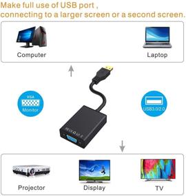 img 3 attached to 🔌 ABLEWE USB в VGA адаптер, поддержка разрешения 1080p, USB 3.0/2.0 конвертер для многократного отображения на Windows 7/8/8.1/10