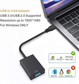 img 2 attached to 🔌 ABLEWE USB в VGA адаптер, поддержка разрешения 1080p, USB 3.0/2.0 конвертер для многократного отображения на Windows 7/8/8.1/10