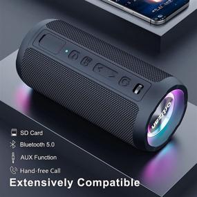 Bluetooth Speaker, Portable Speaker, IPX7 Waterproof Bluetooth Speaker with  LED Lights, Outdoor Speaker 24W Loud Stereo Sound, Hi-Quality Sound, 30H