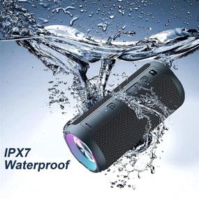 Bluetooth Speaker, Portable Speaker, IPX7 Waterproof Bluetooth Speaker with  LED Lights, Outdoor Speaker 24W Loud Stereo Sound, Hi-Quality Sound, 30H