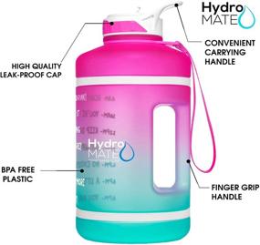 img 3 attached to 💧 HydroMATE 64 oz Half Gallon Motivational Water Bottle - Stay Hydrated with Straw, Handle, and Time Marker - Large Reusable BPA Free Jug for Daily Water Intake - Hydro MATE 64oz