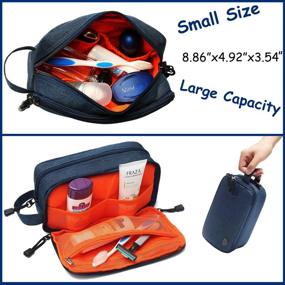 img 3 attached to 💼 Waterproof Dark Blue Men's Toiletry Bag Travel Shaving Dopp Kit Organizer - Ideal Travel Accessory Gift