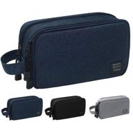 💼 waterproof dark blue men's toiletry bag travel shaving dopp kit organizer - ideal travel accessory gift logo