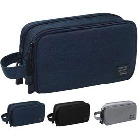 img 4 attached to 💼 Waterproof Dark Blue Men's Toiletry Bag Travel Shaving Dopp Kit Organizer - Ideal Travel Accessory Gift