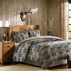 img 4 attached to 🛏️ Woolrich Plaid Bedroom Comforter Set – Full/Queen Size, Grey/Blue - Ultra Soft Microfiber Bedding with Hypoallergenic Alternative for All Seasons