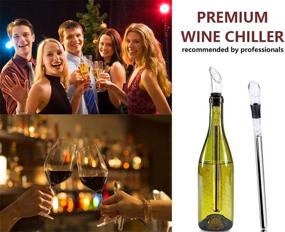 img 2 attached to Wine Chiller - 3-in-1 Stainless Steel Wine Cooler Stick with Aerator and Pourer: Best Holiday Gift Idea