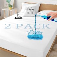 newspin 2 pack full size waterproof mattress protector: breathable, deep pocket, noiseless bed cover logo