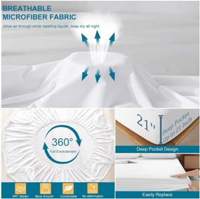 img 1 attached to Newspin 2 Pack Full Size Waterproof Mattress Protector: Breathable, Deep Pocket, Noiseless Bed Cover