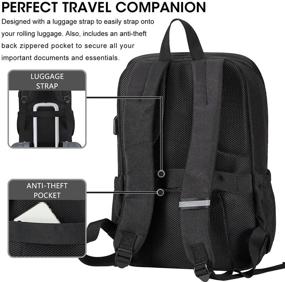 img 1 attached to 🎒 Water Resistant Deep Storage Laptop Backpack with USB Charging Port - Ideal for College, School, and Travel - Fits 16 Inch Laptops - Available in Black (15.6 inch)