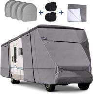 🏕️ rvmasking top class c rv cover for 23-26' rv camper motorhome | 500d waterproof, upgraded design | includes 4 tire covers and gutter cover logo