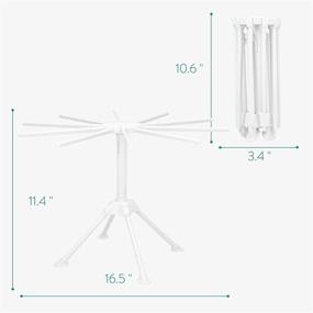 img 2 attached to Navaris Collapsible Pasta Drying Rack - Compact Folding Spaghetti 🍝 Noodle Dryer Stand with 10 Arms for Homemade Pasta and Noodles