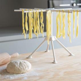 img 3 attached to Navaris Collapsible Pasta Drying Rack - Compact Folding Spaghetti 🍝 Noodle Dryer Stand with 10 Arms for Homemade Pasta and Noodles