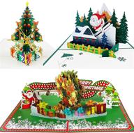 stunning 3d pop up christmas 🎄 cards: handmade greetings for holidays - 3 pack! logo