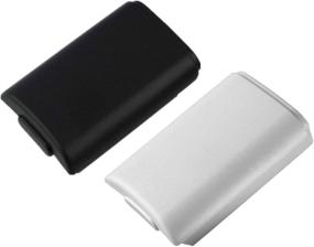 img 3 attached to 🎮 Pack of 2 Black and White Replacement AA Battery Case Back Cover Shells for Xbox 360 Controller by Yueton