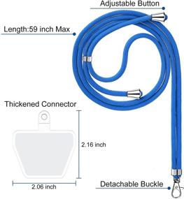 img 3 attached to 📱 4 Универсальных шнурка для мобильного телефона с регулируемым съемным плечевым ремнем и 4 прочными подушками - Совместимо с большинством смартфонов, черное и прозрачное.