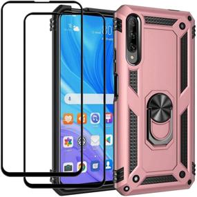 img 4 attached to EasyLifeGo For Huawei Y9S / Huawei P Smart Pro 2019 Kickstand Case With Screen Protector Tempered Glass [2 Pieces] Cell Phones & Accessories