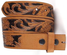 img 4 attached to Western Leather Engraved Interchangeable Buckles Men's Accessories for Belts