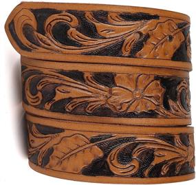 img 3 attached to Western Leather Engraved Interchangeable Buckles Men's Accessories for Belts