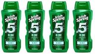 🧴 irish spring 5-in-1 shampoo, conditioner, body wash, face wash, deodorizer - 18 oz (pack of 4) - enhanced seo logo