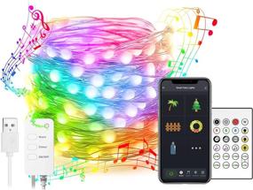 img 4 attached to 🔮 Ohmaker Fairy Light: 33Ft Smart LED String Lights with USB Plug and Remote App Control – 16 Million Color Copper Twinkle Lights for Bedroom, Outdoor, Indoor, Party, Halloween, Christmas Decor