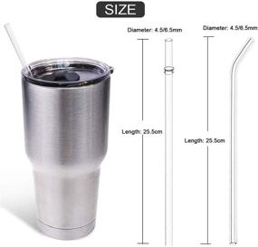 img 3 attached to 🥤 Set of 8 Reusable Long Clear Plastic Drinking Straws for 20 OZ & 30 OZ Yeti, RTIC, Ozark Trail Tumblers - Includes Cleaning Brushes (Plastic Drinking Straws-8pcs+2)