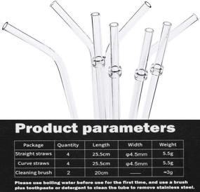 img 2 attached to 🥤 Set of 8 Reusable Long Clear Plastic Drinking Straws for 20 OZ & 30 OZ Yeti, RTIC, Ozark Trail Tumblers - Includes Cleaning Brushes (Plastic Drinking Straws-8pcs+2)