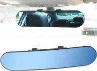 🚘 kitbest универсальное автомобильное зеркало заднего вида – противосвет - широкий угол обзора - конвексное - зажимное панорамное зеркало для внедорожников и грузовиков (11,8 "д х 2,7" в) логотип