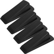 🚪 s&t inc. heavy duty rubber door stopper for home and business use | black, 4.8 x 2.2 x 1.3 inches | 4-pack logo