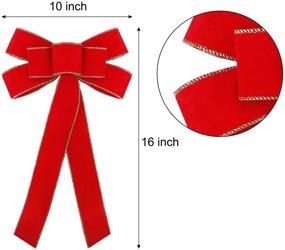 img 3 attached to 🎄 FUNARTY Large 10 x 16-Inch Waterproof Red Velvet Christmas Bows - 10 Pack for Holiday Wreath Garland, Christmas Tree Indoor Outdoor Decorations