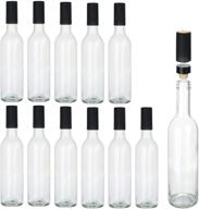 🍾 encheng 12 oz glass bottles with cork lids: perfect for home brewing, juicing, and sparkling wine - leak proof, dishware safe, 12 pack logo