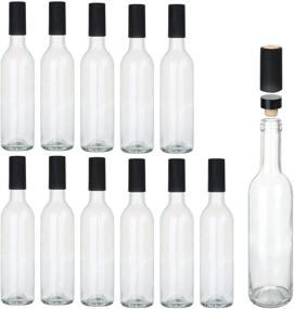 img 4 attached to 🍾 Encheng 12 oz Glass Bottles With Cork Lids: Perfect for Home Brewing, Juicing, and Sparkling Wine - Leak Proof, Dishware Safe, 12 Pack