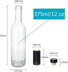 img 3 attached to 🍾 Encheng 12 oz Glass Bottles With Cork Lids: Perfect for Home Brewing, Juicing, and Sparkling Wine - Leak Proof, Dishware Safe, 12 Pack