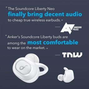 img 3 attached to 🎧 Наушники Anker Soundcore Liberty Neo: Улучшенные беспроводные наушники с мощным басом, защитой от воды IPX7, надежной посадкой, Bluetooth 5, стереозвонками, шумоизоляцией и парой за один шаг - спортивное издание (белый)