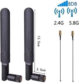 img 1 attached to 📡 2 x 8dBi Dual Band WiFi RP-SMA Male Antenna 2.4GHz 5.8GHz + 2 x 15CM U.FL/IPEX to RP-SMA Female Pigtail Cable - Ideal for Mini PCIe Wireless Routers, PC Desktops, Repeaters, FPV UAV Drones, and PS4 Builds