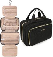 🎒 bagsmart toiletry bag: hanging travel organizer with tsa approved transparent cosmetic bag and detachable makeup pouch - full sized toiletries, medium-black logo