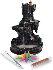 img 4 attached to 🏞️ Enhance Your Home Decor with the Axworn Ceramic Backflow Incense Holder Waterfall Incense Burner and 150 Backflow Incense Cones