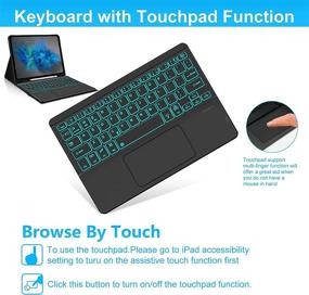 img 2 attached to 🔌 Enhance Your iPad Experience with a Keyboard Case - Compatible with iPad 9th 8th 7th Gen 10.2", iPad Pro 10.5" & iPad Air 3rd Gen 10.5 2019 | Detachable Bluetooth Keyboard, Backlit, Pencil Holder, Trackpad