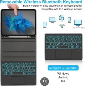 img 1 attached to 🔌 Enhance Your iPad Experience with a Keyboard Case - Compatible with iPad 9th 8th 7th Gen 10.2", iPad Pro 10.5" & iPad Air 3rd Gen 10.5 2019 | Detachable Bluetooth Keyboard, Backlit, Pencil Holder, Trackpad