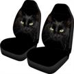 fusurire 2 pcs front seat black cat car seat cover anti slip bucket seat protector auto seat cushions for car logo