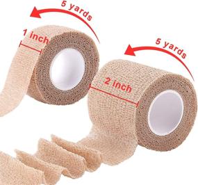 img 3 attached to 🏋️ BQTQ 24 Rolls Self Adhesive Bandage 1 inch 2 inch Self Adherent Wrap Elastic Bandages Stretch Wrap Roll Sports Wrap Tape for Wrist, Ankle, Swelling, and Sprains