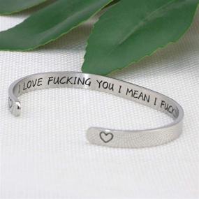 img 1 attached to Inspirational Personalized Birthday Jewelry Valentine's Day 🎁 Bangle for Girlfriend, Wife, Boyfriend, Lovers - JoycuFF