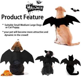 img 3 attached to 🦇 Halloween Pet Costume: Tealots Adjustable Funny Cat and Dog Bat Wings for Cosplay Fun!