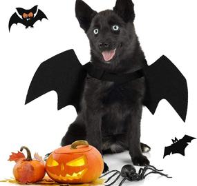 img 2 attached to 🦇 Halloween Pet Costume: Tealots Adjustable Funny Cat and Dog Bat Wings for Cosplay Fun!