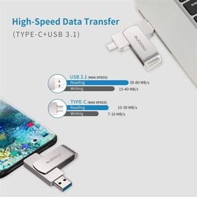 img 2 attached to 💾 Максоне Накопитель 128 ГБ USB Type C с поддержкой технологии 3.1 - двухстороннее устройство для передачи данных со скоростью High Speed OTG для Android-смартфона, компьютера, Mac Book, Chromebook